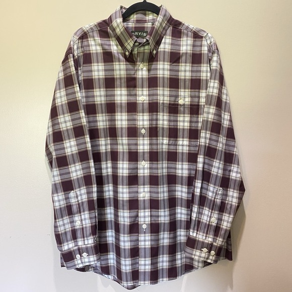 Orvis Other - Orvis 100% Cotton Long Sleeve Button Down Plaid Shirt Men's Large EUC‎